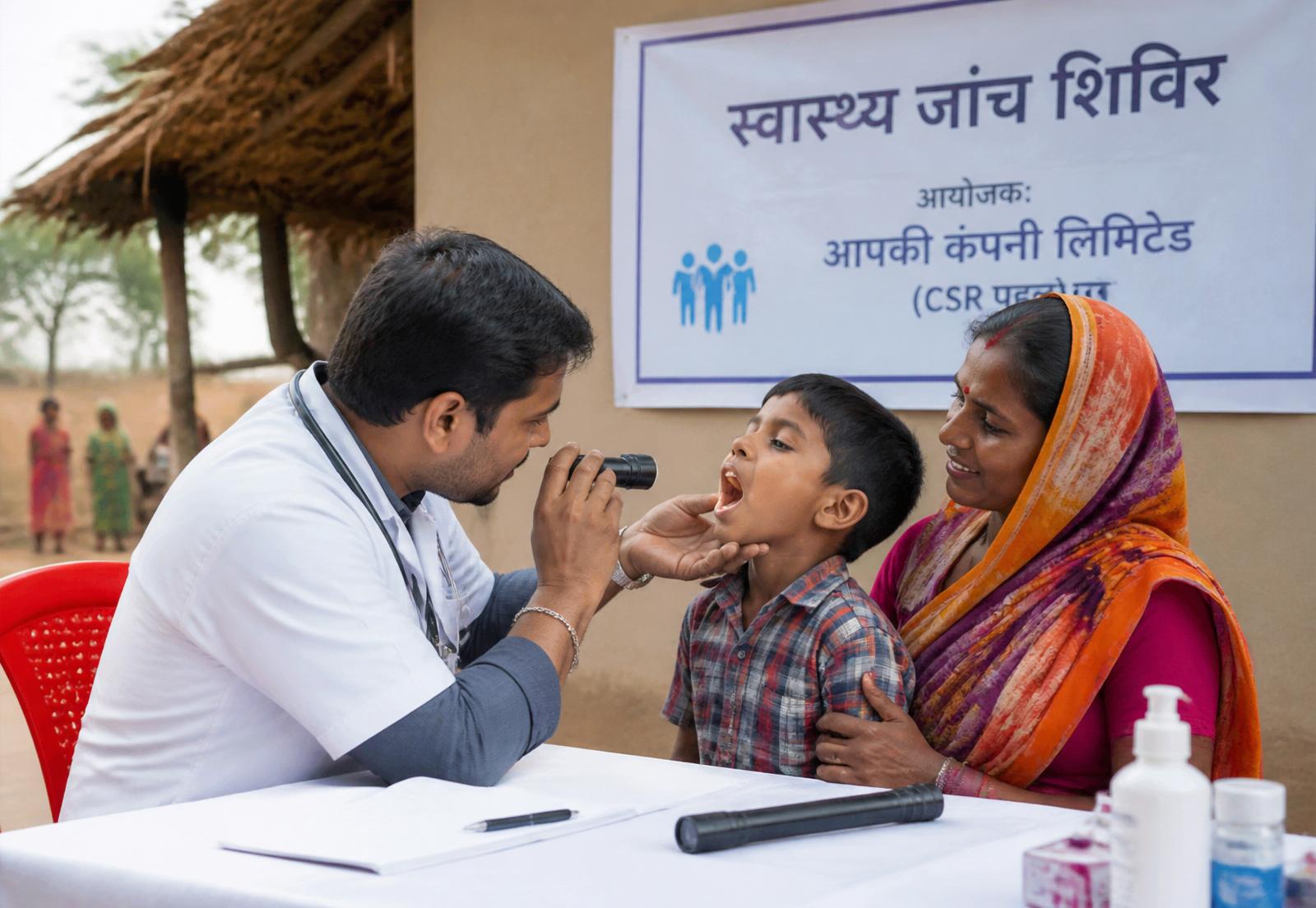 Doctors at a rural healthcare camp